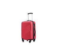 FLYMAX Cabin Luggage 4 Wheel Suitcase Lightweight Carry on 55x35x20 Approved for Flybe Ryanair Easyjet British Airways Red