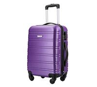 FLYMAX Cabin Luggage 4 Wheel Suitcase Lightweight Carry on 55x35x20 Approved for Flybe Ryanair Easyjet British Airways Purple