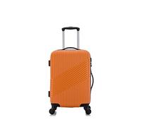 FLYMAX Cabin Luggage 4 Wheel Suitcase Lightweight Carry on 55x35x20 Approved for Flybe Ryanair Easyjet British Airways Orange