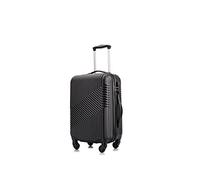 FLYMAX Cabin Luggage 4 Wheel Suitcase Lightweight Carry on 55x35x20 Approved for Flybe Ryanair Easyjet British Airways Black