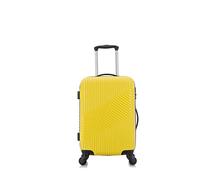 FLYMAX Cabin Luggage 4 Wheel Suitcase Lightweight Carry on 55x35x20 Approved for Flybe Ryanair Easyjet British Airways Yellow