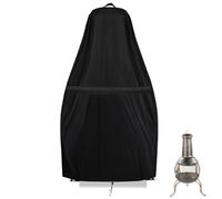 Flymer Chiminea Cover Waterproof, 82/60 × 120 cm 500D Heavy Duty Chimenea Cover with Handle, Windproof & UV-Resistant Garden Patio chiminea Covers, Black