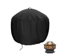 Flymer Fire Pit Cover Waterproof, Heavy Duty 420D Windproof Outdoor Firepit Cover for Yaheetech Hexagonal Fire Pits, for Portable Fire Pits, 63 x 62 cm, Black
