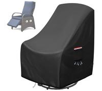 Flymer Garden Recliner Chair Cover, Waterproof Windproof 420D Chair Cover with Air Vents, for Reclining Armchair, Sunlounger, for Patio, Outdoor, 66 x 70 x 45/108 cm, Black