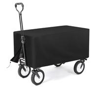 Flymer Garden Trolley Cover Waterproof, 500D Heavy Duty Wagon Cover Fit for MoverX 200L Trolley, Folding Cart Covers for Festivals, Camping, Beach, 99 x 63 x 56 cm, Black