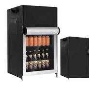Flymer Mini Fridge Cover, Waterproof Windproof Drinks Fridge Cover for Subcold Super85, 420D Heavy Duty Small Fridges Covers with Storage Bags for Outdoor Indoor, 49 x 46 x 85 cm, Black