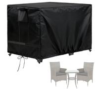 Flymer Outdoor Bistro Set Cover for 3 Pcs Furniture Set, 170 x 65 x 87 cm | 420D Heavy Duty, Waterproof, Windproof, Garden Furniture Covers, 2 Air Vents, 2 Side Velcro Straps, 2 Buckles, Drawstring