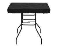 Flymer Rectangle Garden Table Top Cover, 112L x 62W x 11H cm 500D Heavy Duty Waterproof Outdoor Table Cover, Patio Furniture Covers for Dining Tables, Coffee Tables, Wooden Furniture, Black