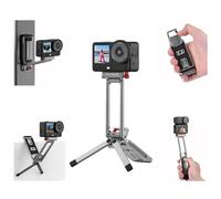 Flymile Action 6 Magnetic Quick Release Mini Tripod Stand, 180° Adjustable Aluminum Tripod Table Mount Desk Base for DJI Osmo Nano with 1/4" Screw Adapter, Arca & Foldable Hook Fits Travel Accessories