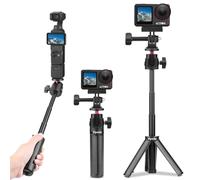 Flymile Mini Tabletop Tripod for Osmo Pocket 3, Portable Vlog Extendable Selfie Stick Stand for GoPro, for DJI Osmo Action 5 Pro/4/3/360, for Insta360, for AKASO Action Camera Accessories(Black)