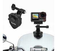Flymile Motorcycle Windshield Mount for DJI Action 5 Pro 4 3,Aluminum Alloy Motorbike Windscreen Camera Clip Mount for GoPro Hero 13 12 11 10 9 8,for Insta360 X5/X4 Ace Pro 2,for AKASO Accessories