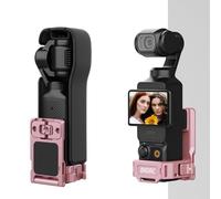 Flymile Pocket 3 Magnetic Mount Stand, Expansion Adapter Magnet Holder ＆ Cold Shoe for Xtra Muse 180° Adjustable Handle Aluminum Metal Clamp Frame Case Desk Base for DJI Osmo Pocket 3 Pink Accessories