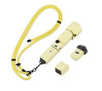 Flymile Pocket 3 Silicone Cover & Neck Lanyard, Protective Sleeve Case Lens Protector Scratch-Resistant Adjustable Easy Carry Crossbody Strap for DJI OSMO Pocket 3 Creator Combo Accessories(Yellow)