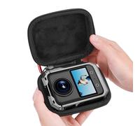 Flymile Protective Carrying Case for DJI Osmo 360 (for Cage and Lens Cap), Storage Small Bag Travel PU Hard Shell Portable Cover Protector With Carabiner & Wrist Strap Camera Accessories