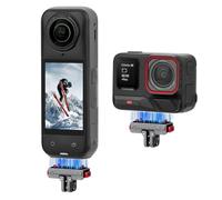 Flymile X5 Magnetic Quick Release Base for Insta360 X5, Aluminum Alloy Mount for Insta 360 Ace Pro 2/Ace Pro/Ace, with 1/4”Threaded Hole & Foldable Action Camera Adapter for Tripod Accessories