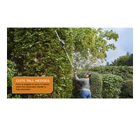 Flymo 18V UltraCut Reach 420 Cordless Telescopic Hedge Trimmer -With 18V POWER FOR ALL Battery, 42cm cutting with, 3m extendable reach, 90 adjustabl