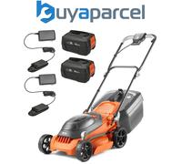 Flymo 36V EasiStore 340R Cordless Lawnmower Mower 34cm Twin 18v Bosch 2 x Batts