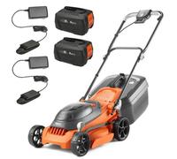 Flymo 36V EasiStore 340R Cordless Lawnmower Mower 34cm Twin 18v Bosch 2 x Batts
