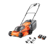 Flymo 36V EasiStore 380R Cordless Lawnmower Kit - x2 18V Power For All Battery and Charger included, 38cm Cutting Width, Striped Lawn Finish, Close Edge Cutting, 45L Grass Box, Lightweight