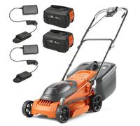 Flymo 36V EasiStore 380R Cordless Lawnmower Mower 38cm Twin 18v Bosch 2 x Batts