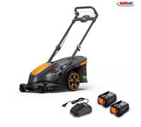 Flymo 36V UltraMow Duo 460 Cordless Lawn Mower - Powerful & Efficient with 46cm Cutting Width and Dual Blades - Includes 2x 4Ah Batteries & Chargers
