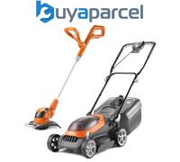 Flymo 36V UltraStore 340R Cordless Lawnmower 34cm Twin 18v & Grass Trimmer Bare