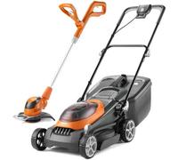 Flymo 36V UltraStore 380R Cordless Lawnmower 38cm Twin 18v & Grass Trimmer Bare