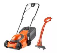 Flymo EasiMow 300R Lawn Mower and MiniTrim Grass Trimmer - 30 cm Cutting Width, 30 Litre Grass Box, Close Edge Cutting, Rear Roller, Comfortable to Manoeuvre, Lightweight