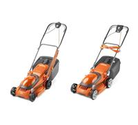 Flymo EasiMow 380R Electric Rotary Lawn Mower - 38 cm Cutting Width, 45 Litre Grass Box, Close & EasiStore 340R Electric Rotary Lawn Mower - 34 cm Cutting Width, 35 Litre Grass Box, Close