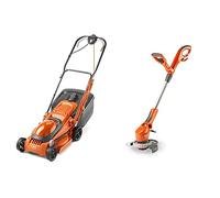 Flymo EasiMow 380R Electric Rotary Lawn Mower - 38 cm Cutting Width, 45 Litre Grass Box, Close Edge Cutting, Rear Roller & Contour 500E Electric Grass Trimmer and Edger, 500 W, Cutting Width 25 cm