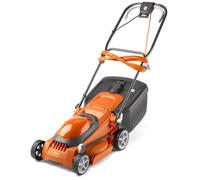 Flymo EasiStore 380R Electric Rotary Lawn Mower - 38 cm Cutting Width, 45 Litre Grass Box, Close Edge Cutting, Rear Roller, Central Height Adjust,
