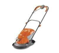 Flymo Hover Vac 250 Electric Hover Collect Lawn Mower - 1400W, 25cm Cutting Width, 15L Grass Box, Ambidextrous Handles, Folds Flat, Orange and Grey