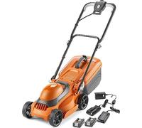 Flymo SimpliStore 300 Li Cordless Lawn Mower - 40V, 30cm Cutting Width, Close Edge Cutting, 30L, Lightweight, Orange and Grey