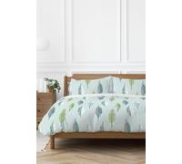 'Flynn' Leaf Design Polycotton Duver Cover Set Copenhagen Home Duck Egg Blue King