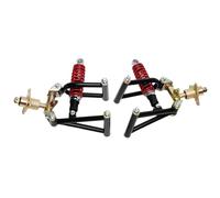 Flynsu Front Suspension Shock Swing Arm Full Kit Upper Lower Steering Knuckle Spindle Kit 200mm Replacement for DIY ATV Quad Bike Buggy Go Kart Parts