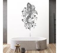 flyoak Metal Wall Art, Fish Mandala Asian Decor, Garden Hanging, Modern Art Sculpture Home Decor, Metal Wall Artwork Decoration for Living Room,Bedroom Hallway and Stairs Nature Home (B