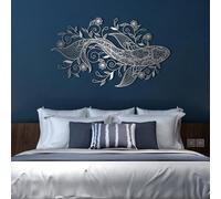 flyoak Metal Wall Art, Fish Mandala Asian Decor, Garden Hanging, Modern Art Sculpture Home Decor, Metal Wall Artwork Decoration for Living Room,Bedroom Hallway and Stairs Nature Home (S