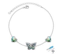 Flyow 925 Sterling Silver Butterfly Bracelet of Memorial Keepsake Cremation Urn Bracelet for Ashes for Women Adjustable Chain 7+2 Inch Easter Day of the Dead Presents