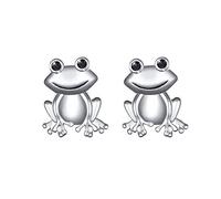 Flyow 925 Sterling Silver Earring Hypoallergenic Cute Animal Turtle/Rabbit/Frog Prince Stud Earrings for Women Teens Girls (Frog)