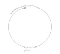 Flyow S925 Sterling Silver Dopamine Molecule Science Pendant Necklace for Women Jewelry Gift