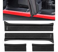 FlyOX Black Rubber Door Sill Guards Kit for 2018-2021 Jeep Wrangler JL JLU Gladiator JT 4-Door, Full Coverage Replacement