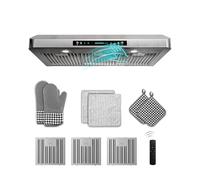 FLYPINE 42 inch Under Cabinet Range Hood 900 CFM, Stainless Steel