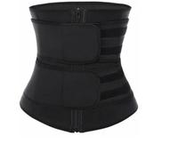 Flyposters Workout Waist Trainer for Women Man Tummy Control Slimming Body Shaper Belt Sauna Sweat Corset Cincher with Zipper, Black, Large