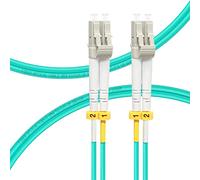 FLYPROFiber OM4 LC to LC Fiber Patch Cable 1m/3ft, Length Options: 0.5m-100m, 40GB/100GB Duplex, 50/125um Multimode Fiber Optic Cable Cord LSZH 1Meter(3.3ft), 2 Pack