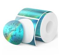 FLYQGGO 2 inch Holographic Thermal Labels, Aurora Color Thermal Sticker Labels Rainbow Glitter Thermal Stickers for Price, Barcode, Name, DIY Custom Logo Design (200 Pcs/Roll)
