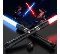 FlyQintess Lightsaber, 2-in-1 Dueling saber, 24 Colors+18 Combat Sound Effects, Rechargeable Lightsaber with Metal Handle & 4 Modes, Laser Sword Toy for Kids and Adults Cosplay Party Gifts(102CM 2PC)