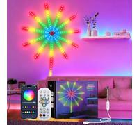 FlyQintess Smart Firework LED Lights, USB RGBIC LED Strip Lights Sync with Music, Color Changing Fireworks Lights with Remote & APP Control, Mood Lighting for Bedroom Christmas Party Holiday Decor