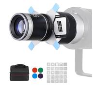 Flyrivergo Bowens Mount Optical Snoot Conical, Spotlight Snoot Photography, Projector Attachment Kit with 4 Barndoor Shutter Blades for Photography Studio, Video, Artist Modelling Shape Light