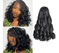 Flyroseing French Curl Braiding Hair 12inch 8 packs Black Curly Braiding Hair Pre Stretched 50g/Pack Loose Wavy French Curls Hair Extensions for Braiding Beginner Friendly, Daily Wear//Graduation(1B#)