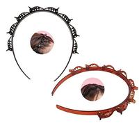 Flysales Twist Hairband 2 Pcs,Trunk Hair Hair Band, Hairstyle Braid Tool,Barrettes for Thin or Thick Hair, Alligator Clips.Korean Style Hairband With Teeth Comb for Girls and Women(Brown and Black)